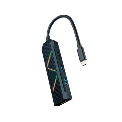 Hub USB 3.1 Tipo-C Nanocable 10.16.0401/ 2 Puertos USB/ 1 USB Tipo-C/ 1 HDMI/ Negro