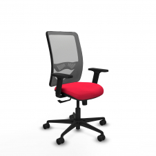 Piqueras y Crespo Zulema sincro malla gris bali rojo brazos 2D base nailon ruedas 65mm nailon