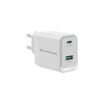 CARGADOR DE PARED QUICK CHARGE 3.0 PD PPS 1 PUERTO USB-C 1 PUERTO USB-A CONCEPTRONIC ALTHEA 45W
