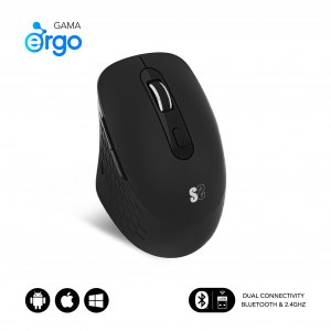 Ratón Subblim CURVE ERGO DUAL, inalámbrico, Bluetooth, a batería, negro