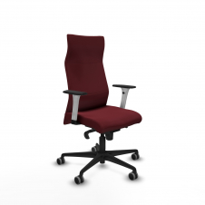 Piqueras y Crespo Albacete direcci?n sincro similpiel granate brazos 1D blancos base nailon ruedas 65 engomadas