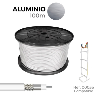 Cable coaxial apantallado rg6 aluminio euro/m