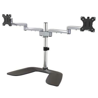 Soporte VESA de Escritorio para Dos Monitores - Soporte Ergonómico para Pantallas hasta 32 con Montaje VESA - Soporte Articulado Autoportante - Altura ajustable - Plata