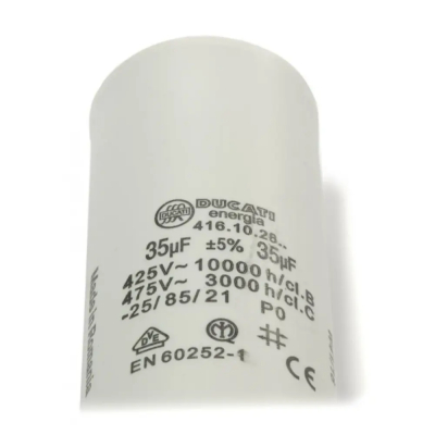 Condensador MOTOR 35uF 425Vac FASTON + M8 DUCATI Medidas 40x95MM