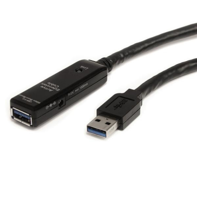 Cable Extensor Alargador USB 3.0 SuperSpeed Activo de 10m - USB A Macho a Hembra - Negro