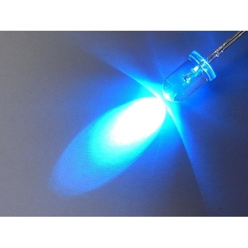 Diodo LED AZUL 5mm 12Vdc 2180mcd 30º Transparente