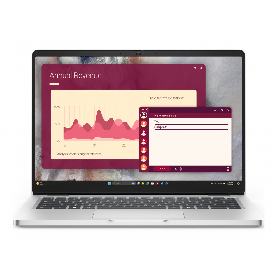 Portátil Dell Pro 14 PC14250 Intel Core Ultra 7-255U/ 16GB/ 512 SSD/ 14"/ Win11 Pro