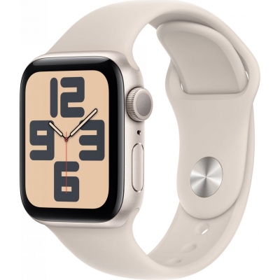 Apple Watch SE 3rd/ Gps/ 40mm/ Caja de Aluminio Blanco Estrella/ Correa Deportiva Blanco Estrella S/M