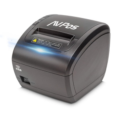 AVPos K90W Impresora Termica Tickets - Velocidad 300mm/s - Avidador Luminoso y Acustico - Cortador Automatico - USB, LAN y WIFI - Color Negro