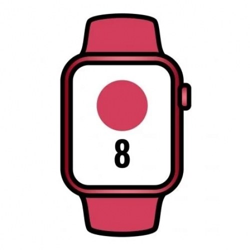 Apple Watch Series 8/ GPS/ Cellular/ 41mm/ Caja de Aluminio Rojo/ Correa Deportiva Rojo