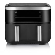 Severin FR 2453 freidora Doble 3,25 L Independiente 2850 W Freidora de aire caliente Negro, Plata