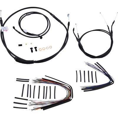 Kit completo líneas/cables en vinilo negro para manillar Ape Hanger BURLY BRAND B30-1040