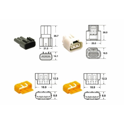 Juego de conectores 3 vias Series 090 FRKW BIHR tipo original - 5 Juegos completo 90FRKW.3P