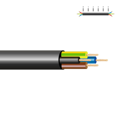 Manguera tubular vv-k06/1kv 4 g 2,50 mm², negra euro/m