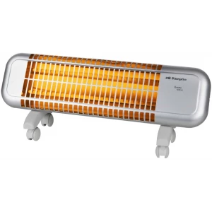 Estufa de cuarzo Orbegozo BPM 0105, 1.200 W, 2 barras, 2 potencias, con ruedas, blanco