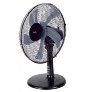 Ventilador de sobremesa Jata JVVM3125, 29 cm, 50W, 3 velocidades, oscilación automática, cabezal inclinable, rejilla metal protectora, 56dB, bajo consumo, base estable, negro