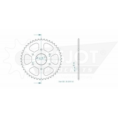 Corona ESJOT Acero KTM 50-31147 45 dientes 50-32147-45