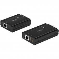 StarTech.com Hub Concentrador Extensor USB 2.0 de 4 Puertos por un Solo Cable Ethernet CAT5e/CAT6 RJ45 - 100m - Juego de Alargador USB - Caja de Metal