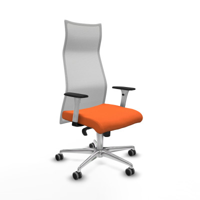 Albacete malla sincro malla blanca bali naranja brazos blancos base aluminio ruedas 65mm engomadas