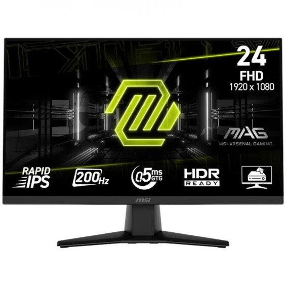 Monitor gaming MSI MAG 242F, 23,8 pulgadas, Full HD, Rapid IPS, 200 Hz, 0,5 ms GtG, FreeSync Premium, HDR Ready, HDMI, DisplayPort
