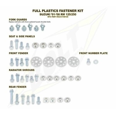 Kit tornillería de plástica Bolt SUZ 01-08 RM125/250 SUZ-0108120
