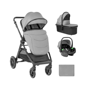 Carrito de bebé Kikkaboo 3 en 1 con capazo Ava Gris