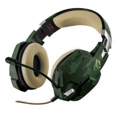Auriculares Gaming con Micrófono Trust Gaming GXT 322C Carus/ Jack 3.5/ Camuflaje Verde
