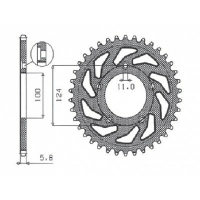 Coronas OEM de repuesto en acero SUNSTAR SPROCKETS 1-3437-38