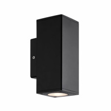 Aplique Exterior Yopol 2xgu10 Negro Policarbonato 18,6x7,6x9,9 Cm Ip54