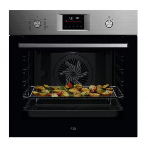 Horno pirolítico AEG OS6PB51AM, Serie 6000 SenseCook AirFry, 71 litros, 10 funciones, 45 programas, sonda térmica, inox
