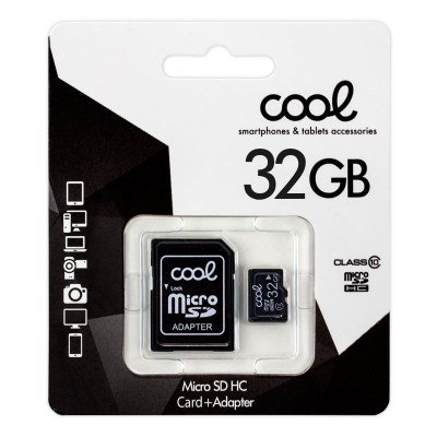 Tarjeta Memoria Micro SD con Adapt. x32 GB COOL (Clase 10)