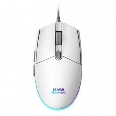 Ratón Gaming Mars Gaming MMGW/ Hasta 3200DPI/ Blanco