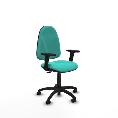 Algarra CP similpiel turquesa brazos 2D base poliamida ruedas engomadas 50mm