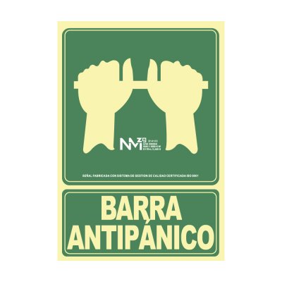 Cartel de evacuación empujar barra para abrir puerta clase b (pvc 0,7mm) 22.4x30cm normaluz