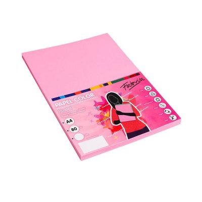 FABRISA Paq.100h papel color 80g A4 rosa