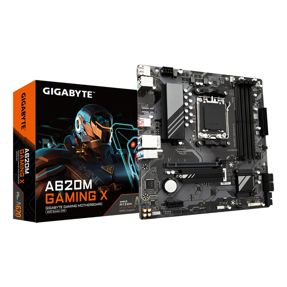 A620M GAMING X Placa base - Soporta CPUs AMD Ryzen 8000, VRM digital de 8+2+1 fases, hasta 8000MHz DDR5 (OC), 1xPCIe 4.0 M.2, LAN GbE, USB 3.2 Gen 2