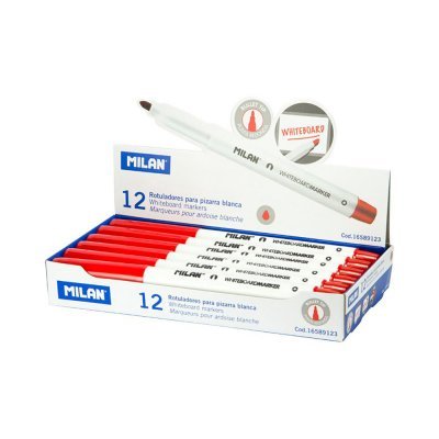 Rotuladores para pizarra blanca ø3,7 mm rojo, caja 12 uds