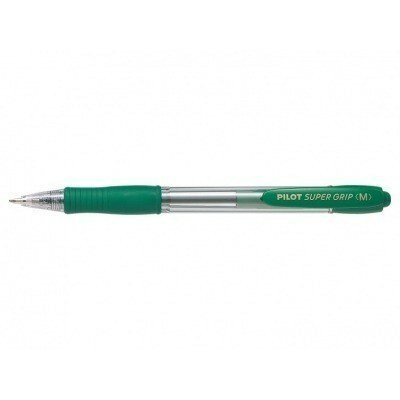 Pilot Boligrafo de bola retractil SuperGrip - Punta redonda 1.0mm - Trazo 0.4mm - Tinta de Aceite - Grip Ergonomico - Color Verde