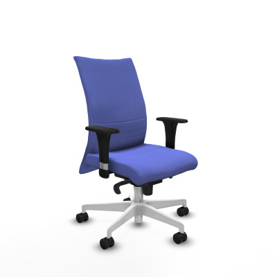 Albacete confidente XL sincro bali azul claro brazos 1D cromados base blanca ruedas 65 mm nailon