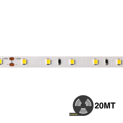TIRA LED 2700K 24Vdc 7,2W/m 60LED/m SMD2835 IP20 20m