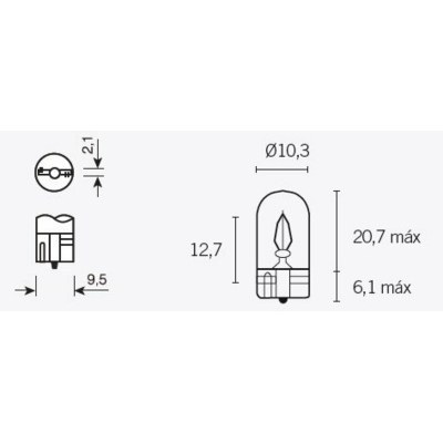 Caja de 10 lámparas 12V3W 14687