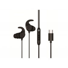 Conceptronic BRENDAN05B auricular y casco Auriculares Alámbrico gancho de oreja, Dentro de oído Llamadas/Música USB Tipo C Negro