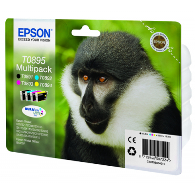 Epson T0895 Pack de 4 Cartuchos de Tinta Original Negro, Cyan, Magenta y Amarillo - C13T11N440