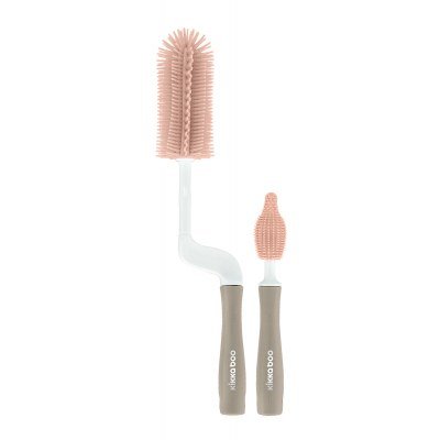 Set de cepillos de silicona para biberones y tetinas 2uds Rosa