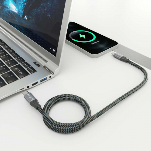 AISENS - CABLE USB 3.2 GEN2x2 ALUMINIO 20GBPS 8K@30HZ 5A 100W E-MARK, TIPO USB-C/M-USB-C/M, GRIS, 3.0M