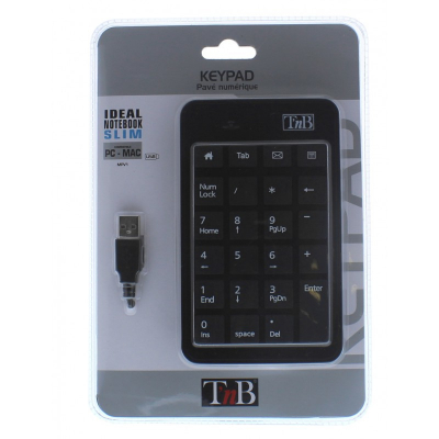 MPV1 teclado numérico Portátil USB Negro