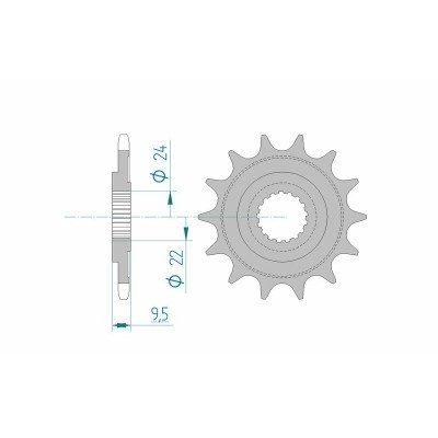 Piñón AFAM acero autolimpiable 20311 - Paso 520 20311+14