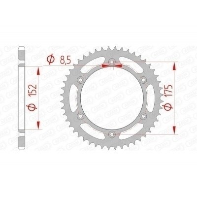 Corona AFAM acero estándar 12508 - Paso 520 12508-49