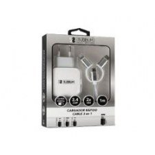Cargador Pared Subblim Usb Cable 3en1