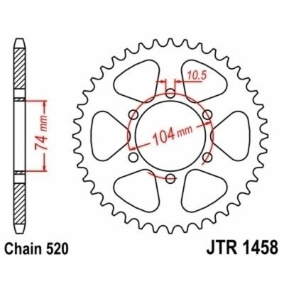 Corona JT 1458 de acero con 40 dientes JTR1458.40